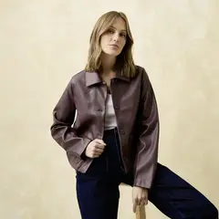 UNIVERSITY CLUB - Casaca Efecto Cuero Mujer