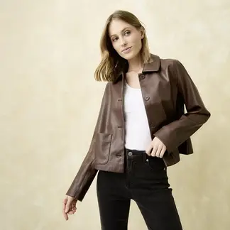 UNIVERSITY CLUB - Casaca Efecto Cuero Mujer