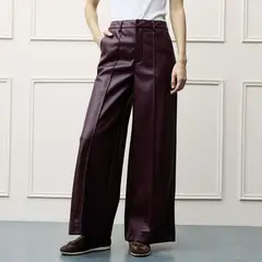 BASEMENT - Pantalón Wide Leg Tiro Alto Mujer