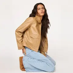 UNIVERSITY CLUB - Casaca Efecto Cuero Mujer