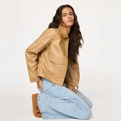 UNIVERSITY CLUB - Casaca Efecto Cuero Mujer