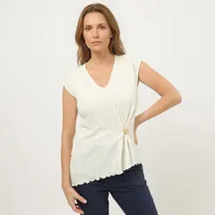 STEFANO COCCI - Polo Manga Corta Cruzado Mujer