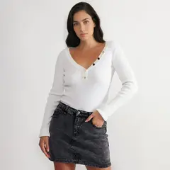 MOSSIMO - Polo Manga Larga Mujer