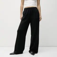 SYBILLA - Pantalón Wide Leg Tiro Medio Mujer