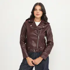 SYBILLA - Casaca Efecto Cuero Mujer