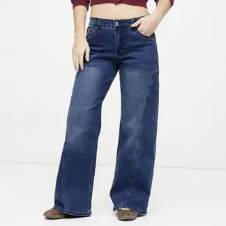 SYBILLA - Jean Wide Leg Tiro Bajo Mujer