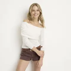 SYBILLA - Polo Manga Larga Off Shoulder Mujer