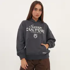 DENIMLAB - HOODIE TEXTO TAUPE M