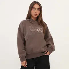 DENIMLAB - HOODIE TEXTO TAUPE M
