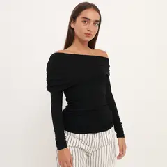 DENIMLAB - Polo Manga Larga Off Shoulder Mujer
