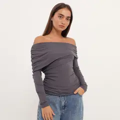 DENIMLAB - Polo Manga Larga Off Shoulder Mujer