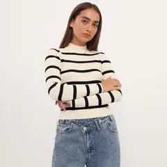 undefined - SWEATER RAYAS BEATLE WHITE BLACK STRIPES L