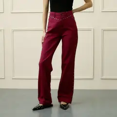 BASEMENT - Jean Straight Tiro Alto Mujer