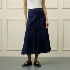 BASEMENT - Falda Larga Denim Mujer