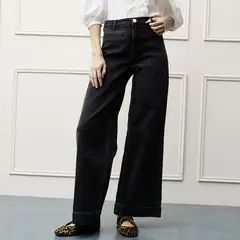 BASEMENT - Jean Wide Leg Tiro Alto Mujer