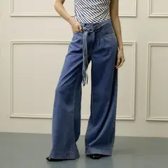 BASEMENT - Jean Wide Leg Tiro Alto Mujer