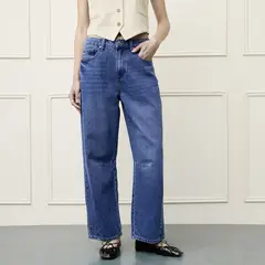 BASEMENT - Jean Baggy Tiro Alto Mujer