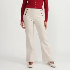 BASEMENT - Pantalón Flare Tiro Alto Mujer