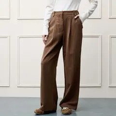BASEMENT - Pantalón Straight Tiro Alto Mujer