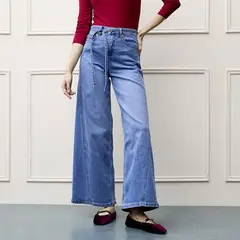 BASEMENT - Jean Wide Leg Tiro Alto Mujer