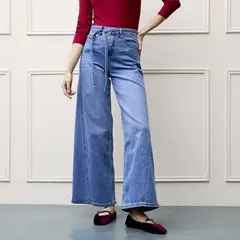 BASEMENT - Jean Wide Leg Tiro Alto Mujer
