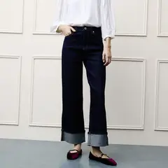 BASEMENT - Jean Straight Tiro Alto Mujer