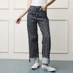 BASEMENT - Jean Straight Tiro Alto Mujer