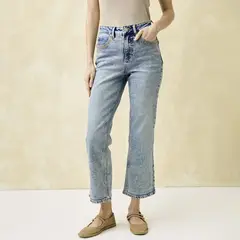 UNIVERSITY CLUB - Jean Flare Tiro Alto Mujer