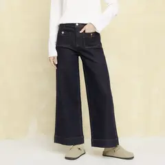 UNIVERSITY CLUB - Jean Wide Leg Tiro Alto Mujer