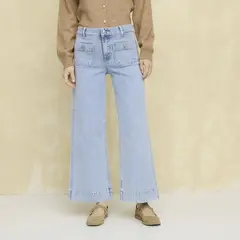 UNIVERSITY CLUB - Jean Wide Leg Tiro Alto Mujer