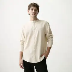 BASEMENT - Camisa 100%Algodón Manga Larga Hombre