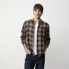BASEMENT - Camisa Algodón Manga Larga Casual Hombre