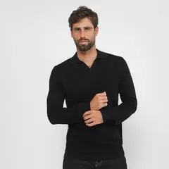 BASEMENT - Polo 100% Algodón Manga Larga Hombre
