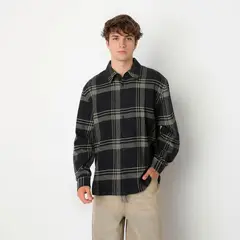 BEARCLIFF - Camisa 100% Algodón Regular fit Manga larga Hombre