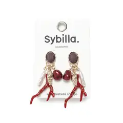 SYBILLA - Aretes Coral Mar Rojos