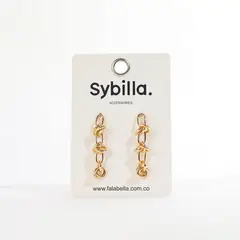 SYBILLA - Aretes Dorados Largos