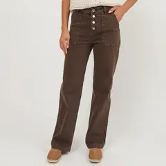 ELLE - Jean Straight Tiro Alto Mujer