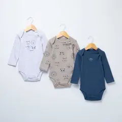 YAMP - Body Bebé Niño Pack X3 Algodón