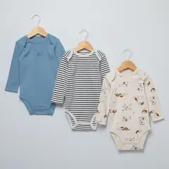 YAMP - Body Bebé Niño Pack X3 Algodón