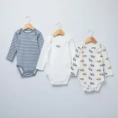 YAMP - Body Bebé Niño Pack X3 Algodón