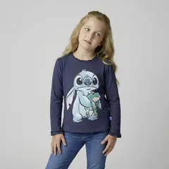 DISNEY - Polo Niña Manga Larga Algodón Lilo y Stitch