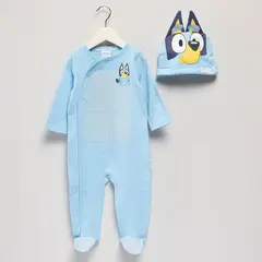 BLUEY - Enterizo + Gorro Bebé Niño Algodón