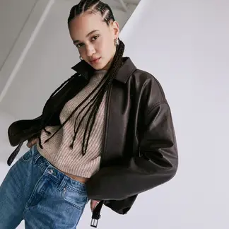 SYBILLA - Casaca Efecto Cuero Mujer