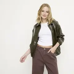 SYBILLA - Casaca Efecto Cuero Mujer