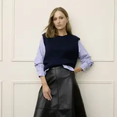 undefined - SWEATER COMBIANDO BOTONES LATERALES ECRU RHOMBUS S