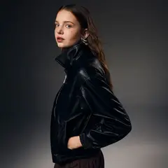 SYBILLA - Casaca Efecto Cuero Mujer