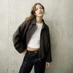 DENIMLAB - Casaca Bomber Efecto Suede Mujer