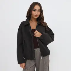 DENIMLAB - Casaca Bomber Efecto Suede Mujer
