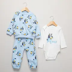 BLUEY - Conjunto Bebé Niño 3 Piezas Algodón