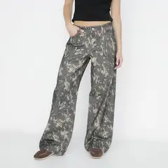 SYBILLA - Pantalón Baggy Tiro Alto Mujer